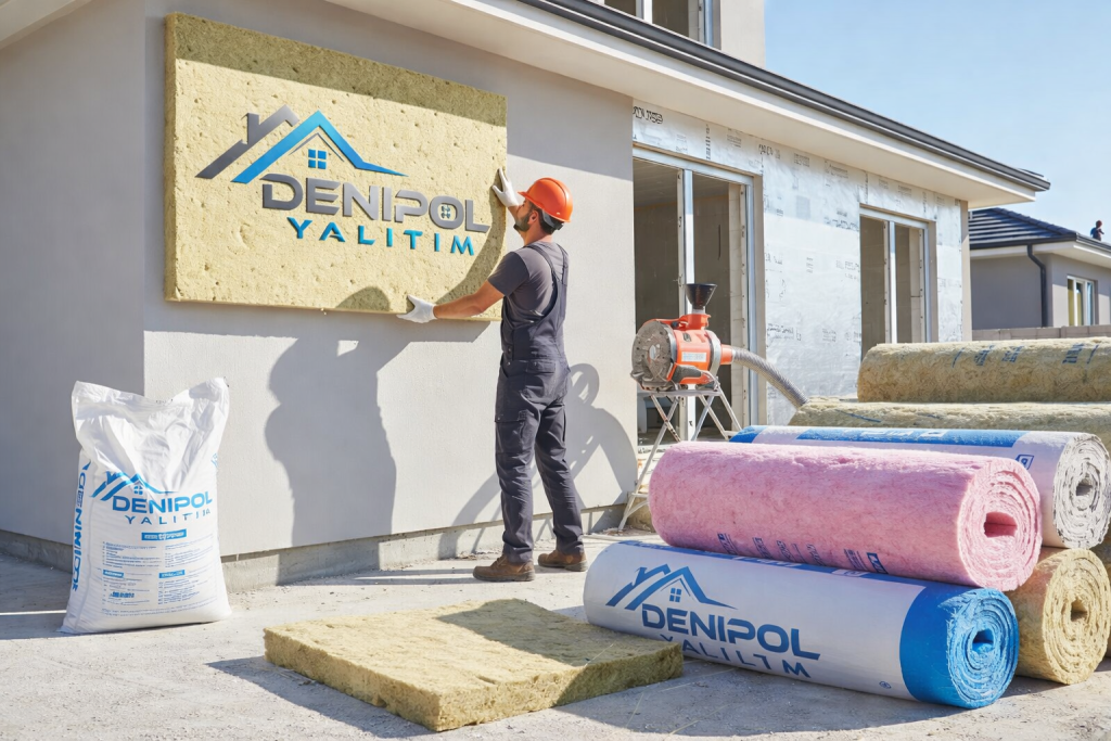 İzolasyon levhası montajı yapan işçi